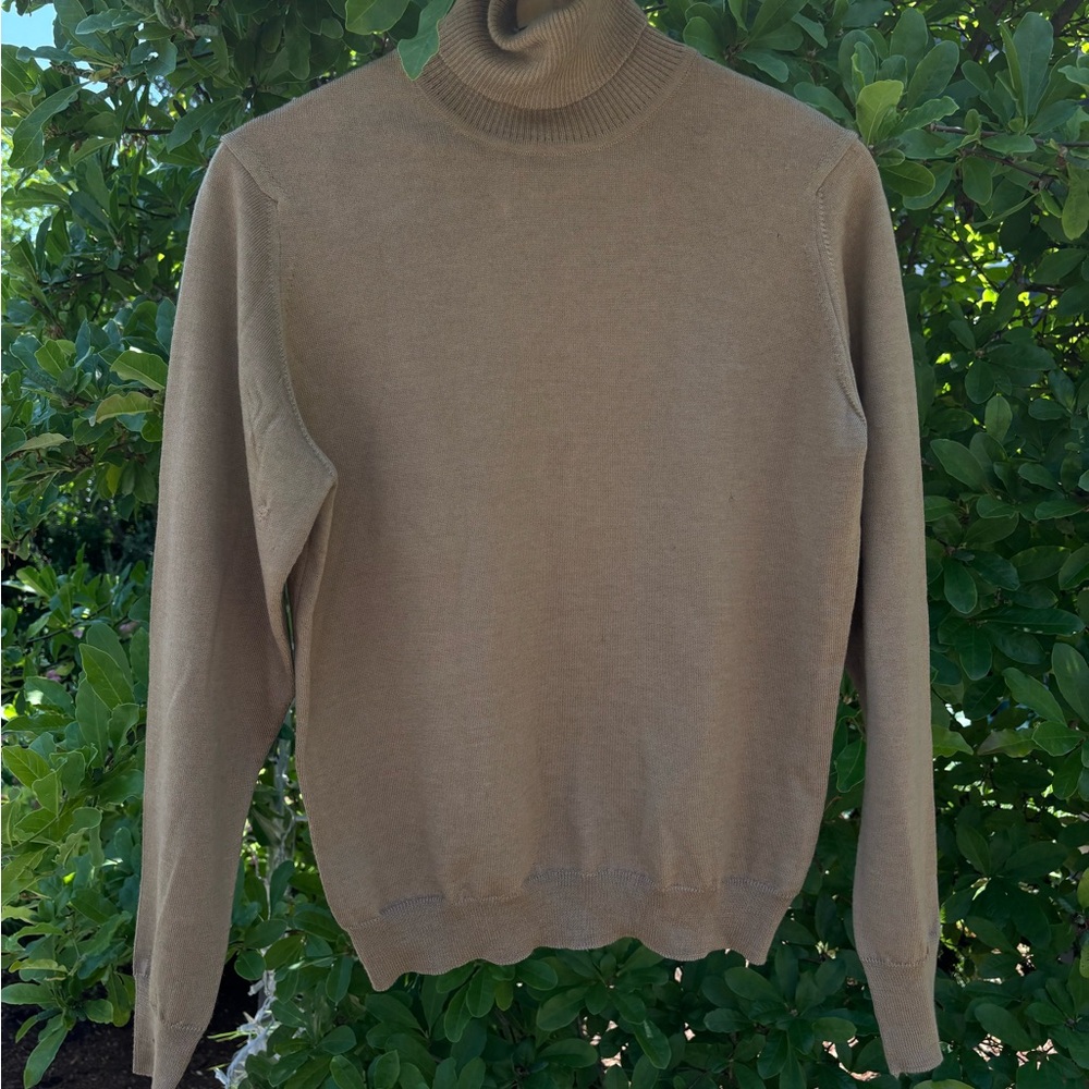 Bloomingdale's Taupe Turtleneck Sweater